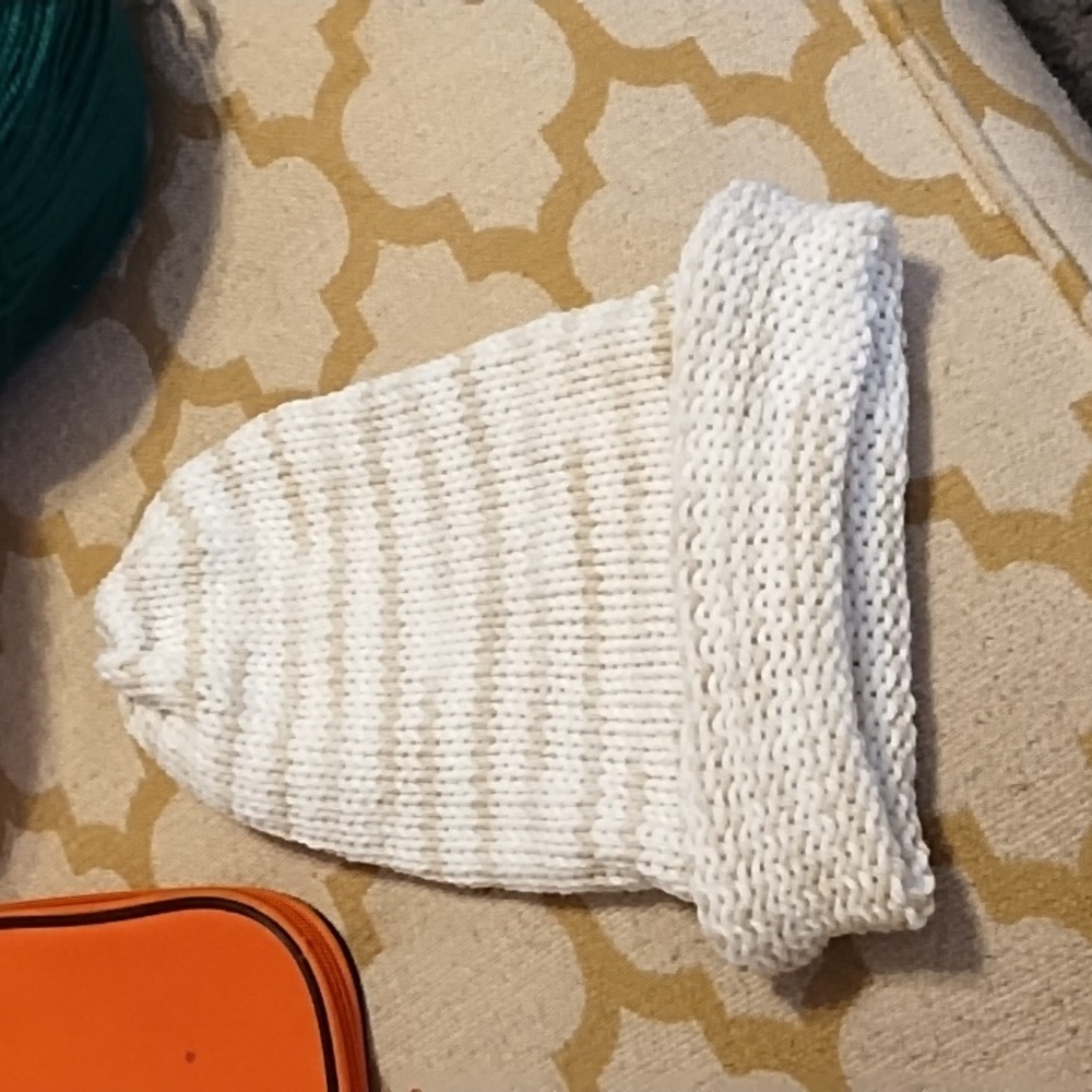 Tan N White Striped Hats set Beanie Winter Sports cold Headwear Knit Handmade